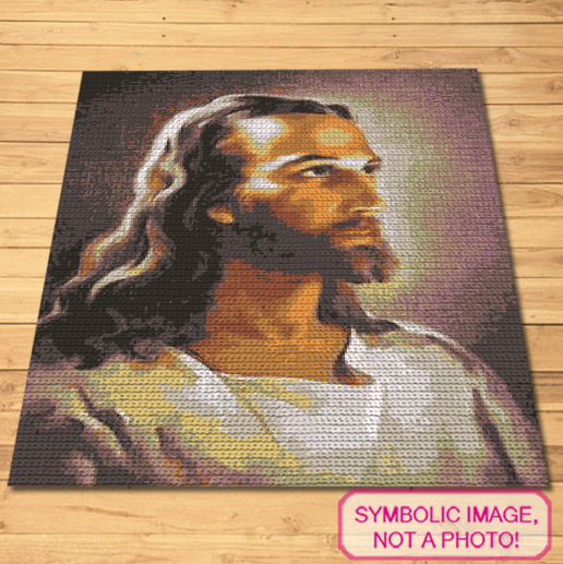Crochet Jesus Christ Head - Tapestry Crochet Blanket Pattern with Written Instructions, is a Graphghan Pattern with Written Instructions for Crochet Afghan, PDF Digital Files. Click here to learn more!