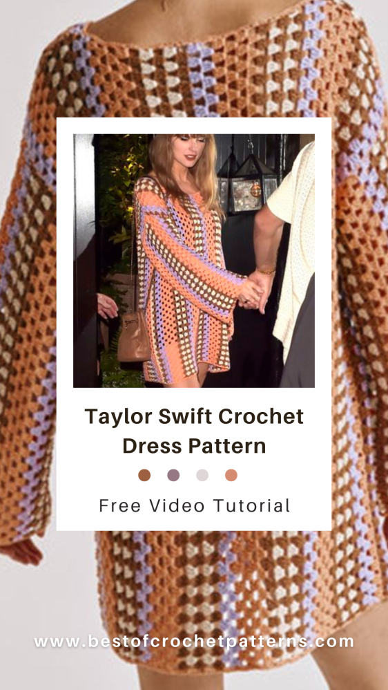 Discover how to crochet the stunning dress worn by Taylor Swift in London! Follow our free YouTube tutorial to master the granny stripes stitch pattern and create your own stylish piece. Sign up for more crochet updates!