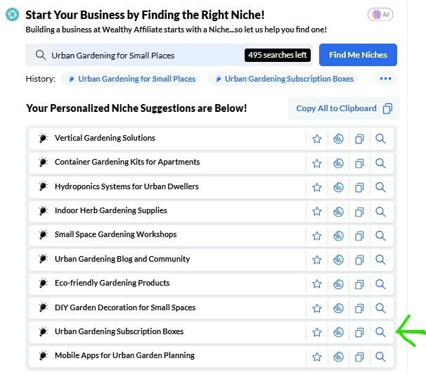 Wealthy Affiliate Niche Finder