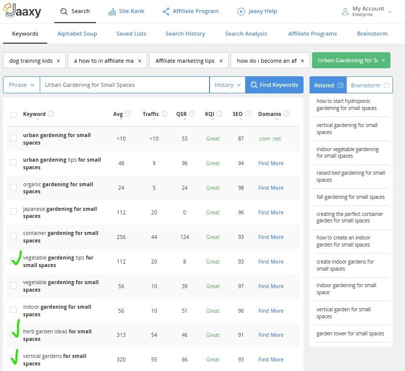 Wealthy Affiliate's Jaaxy Keyword Research Tool
