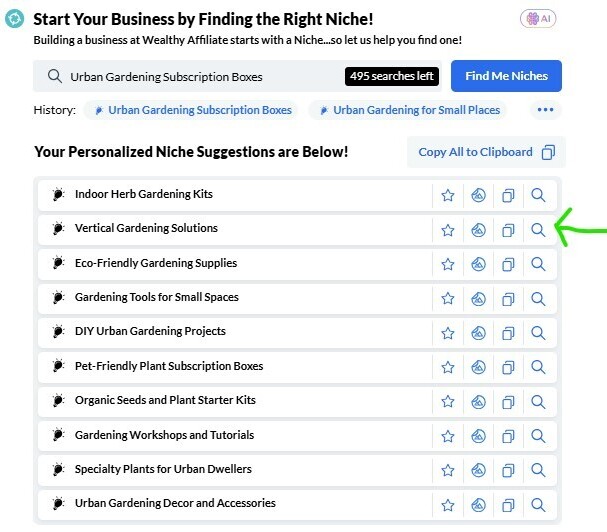Wealthy Affiliate Niche Finder
