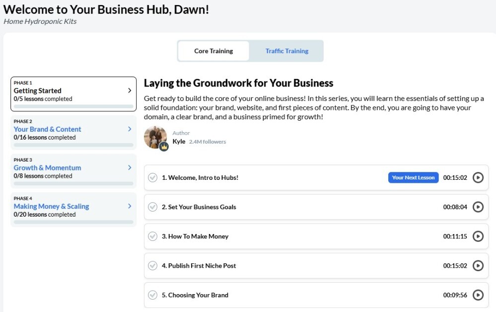 Wealthy Affiliate's Business Hub