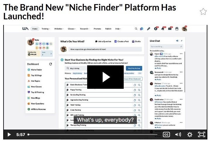 Wealthy Affiliate Niche Finder