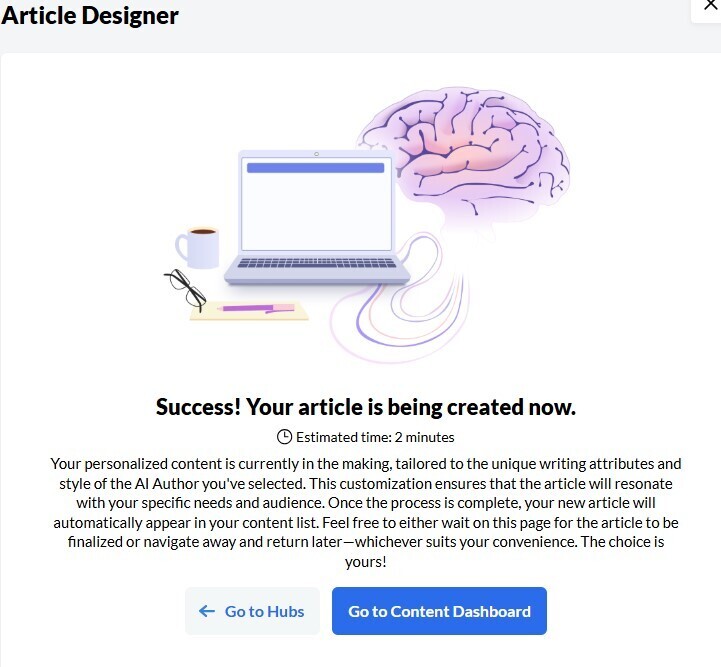 WEALTHY AFFILIATE'S BUSINESS HUB ARTICLE DESIGNER AUTHOR AI TOOL