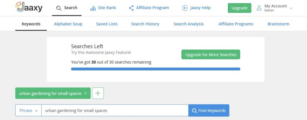 Wealthy Affiliate's Jaaxy Keyword Research Tool