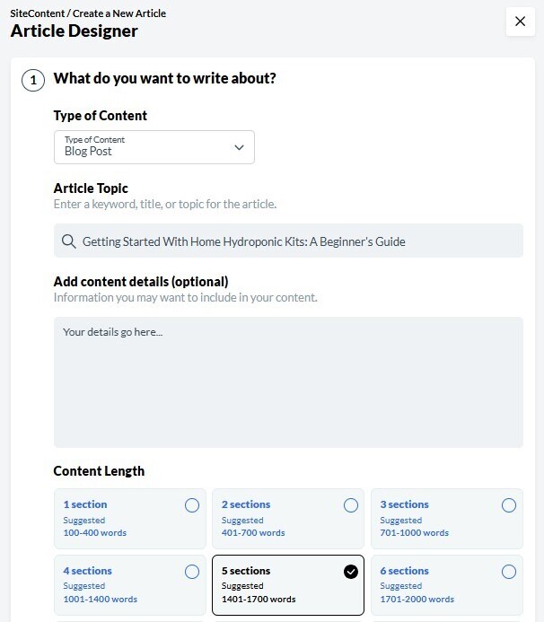 Wealthy Affiliate Article Designer