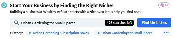 Wealthy Affiliates Niche Finder