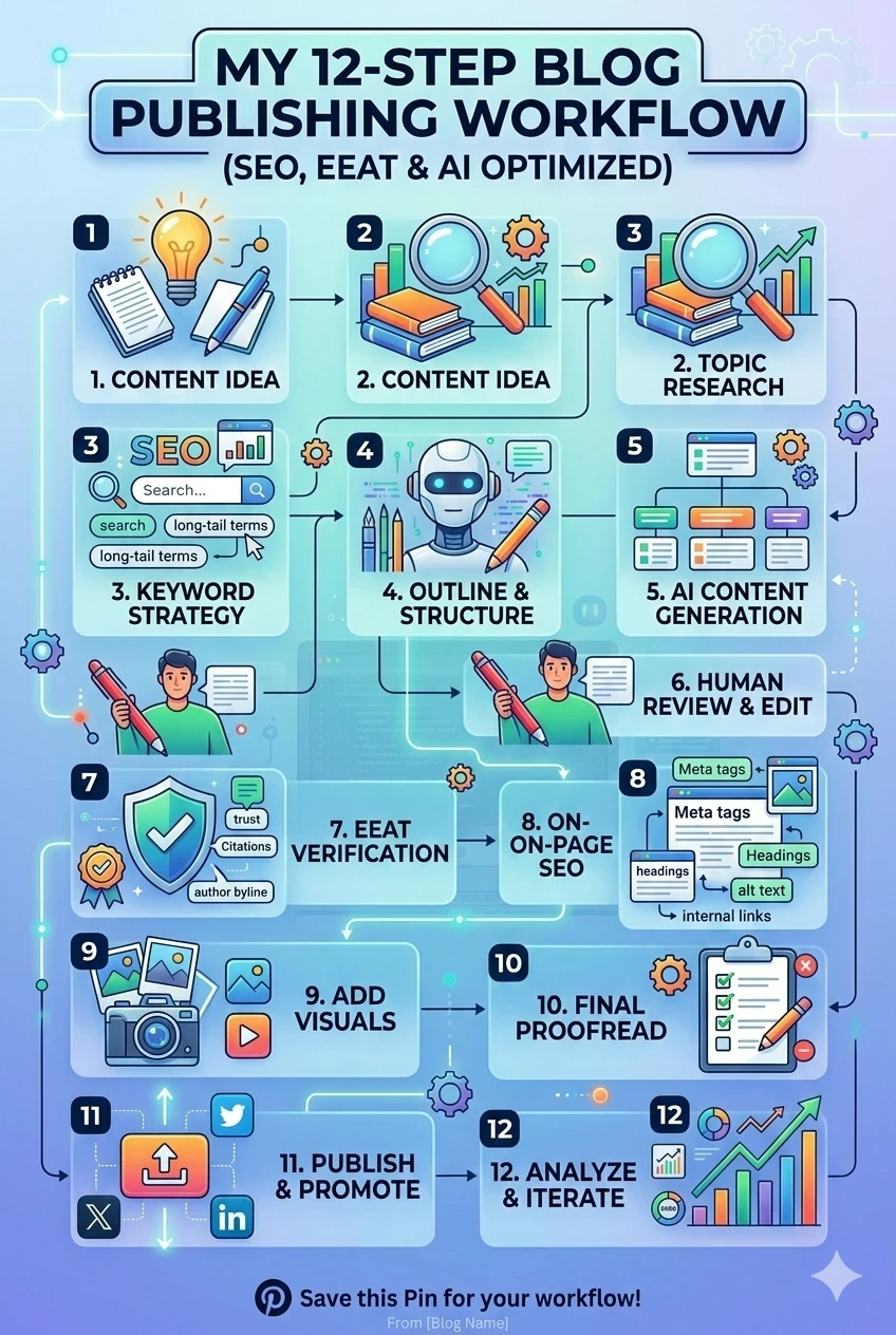 12 step blogging ai seo and eeat protocol for 2026