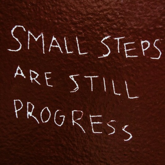 small steps are still progress graphic related to focusing on form and progression