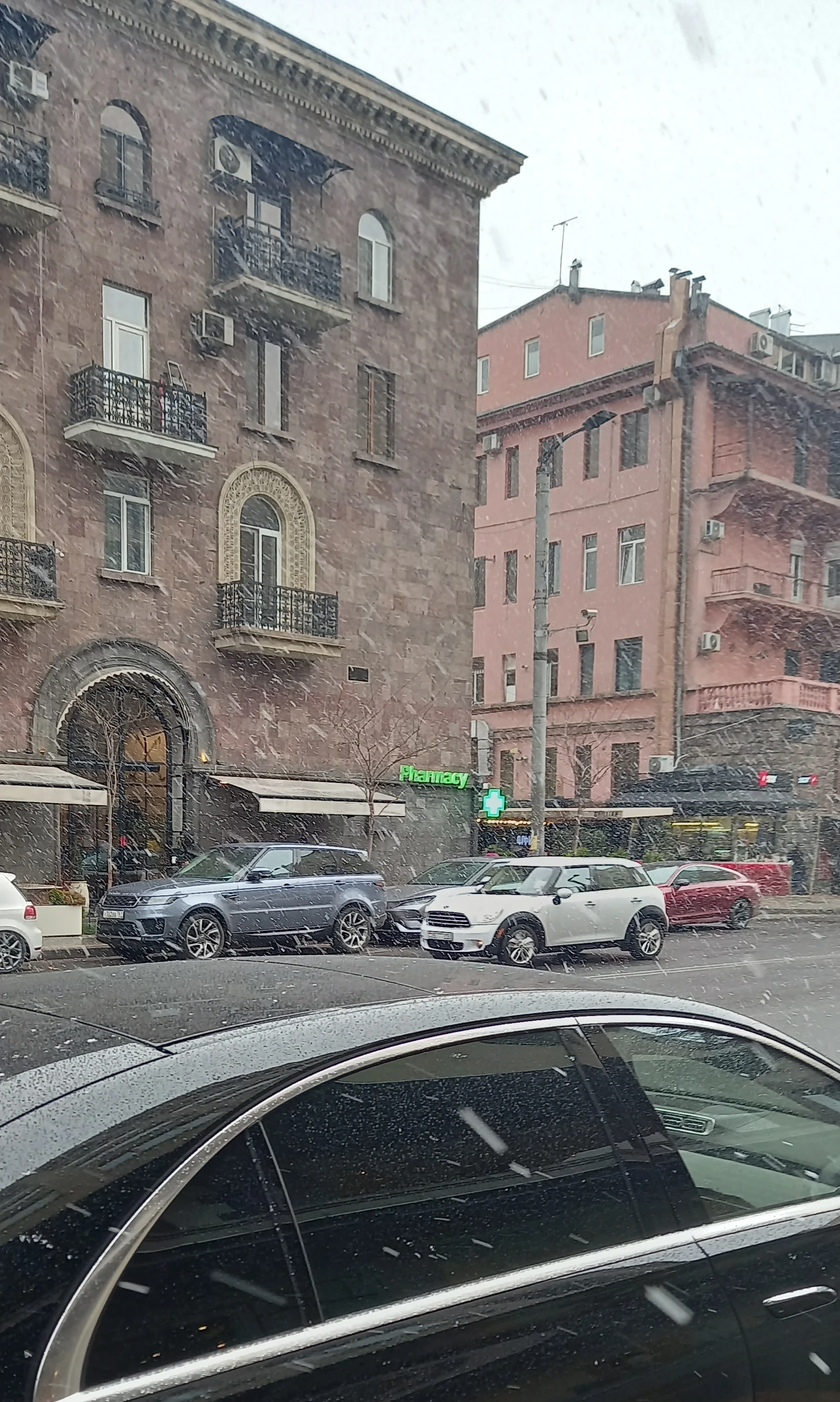 Snow in Yerevan City Centre