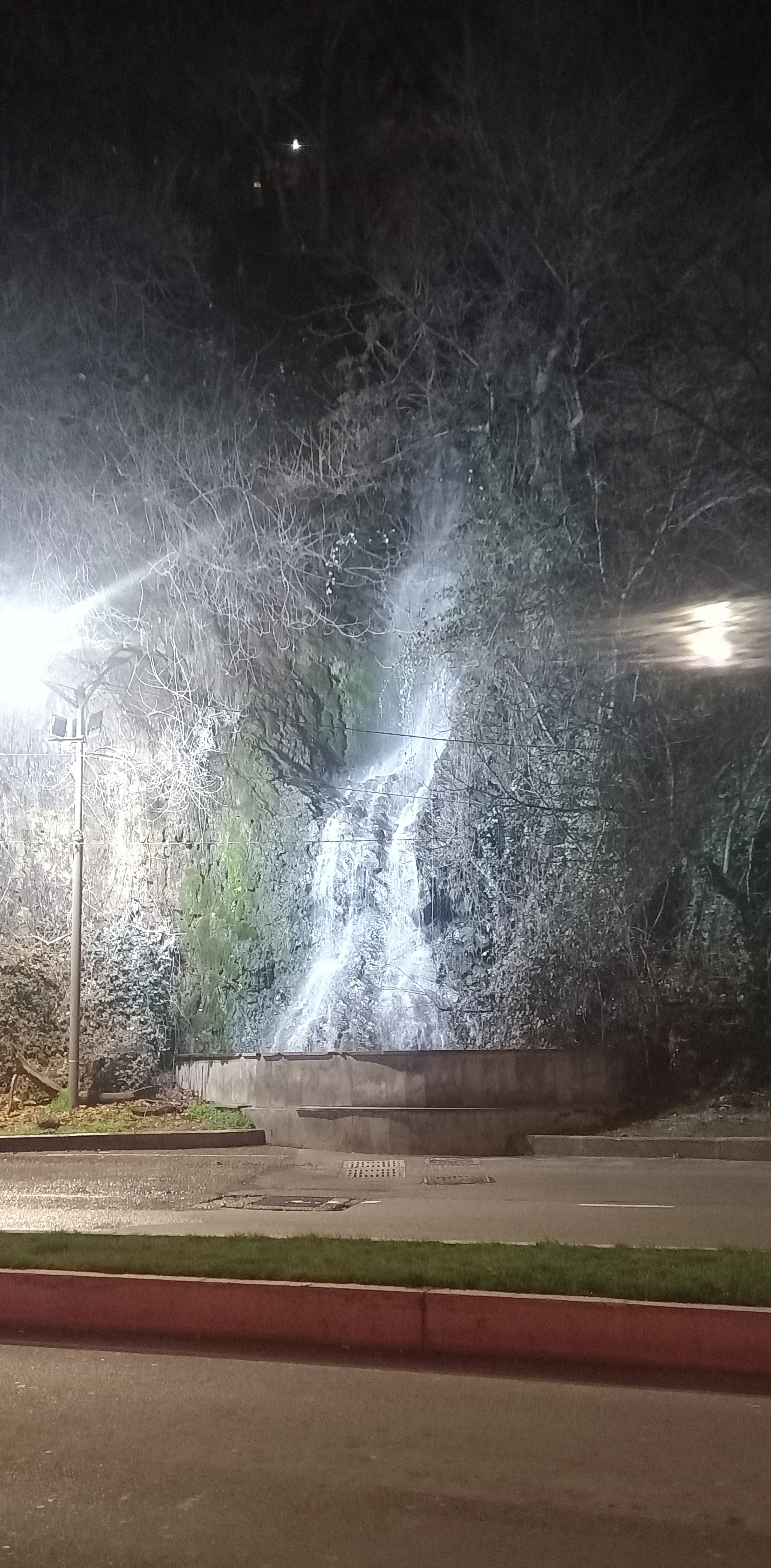 Waterfall near road river tbilisi