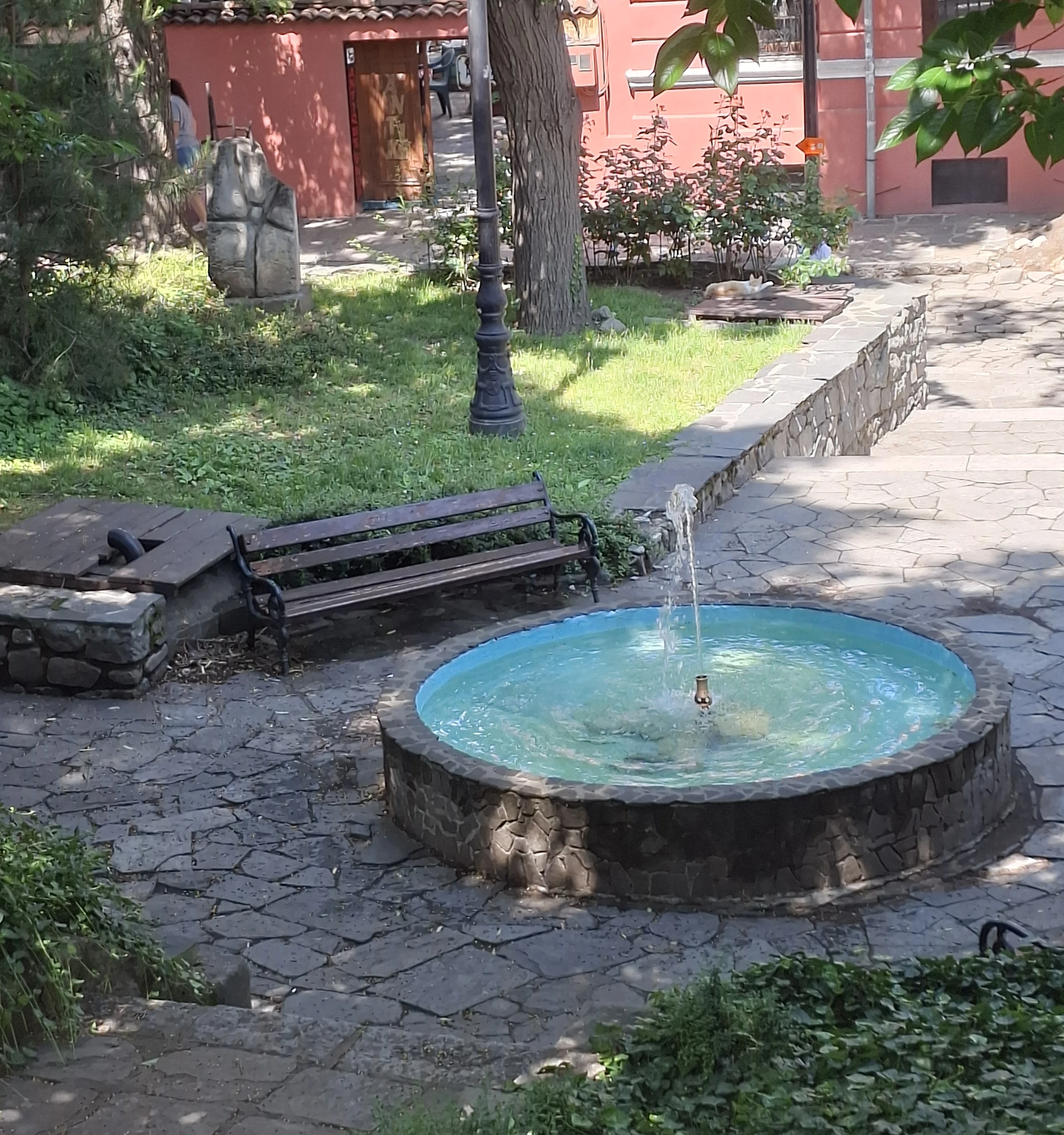 Waterfall plovdiv in old town hills