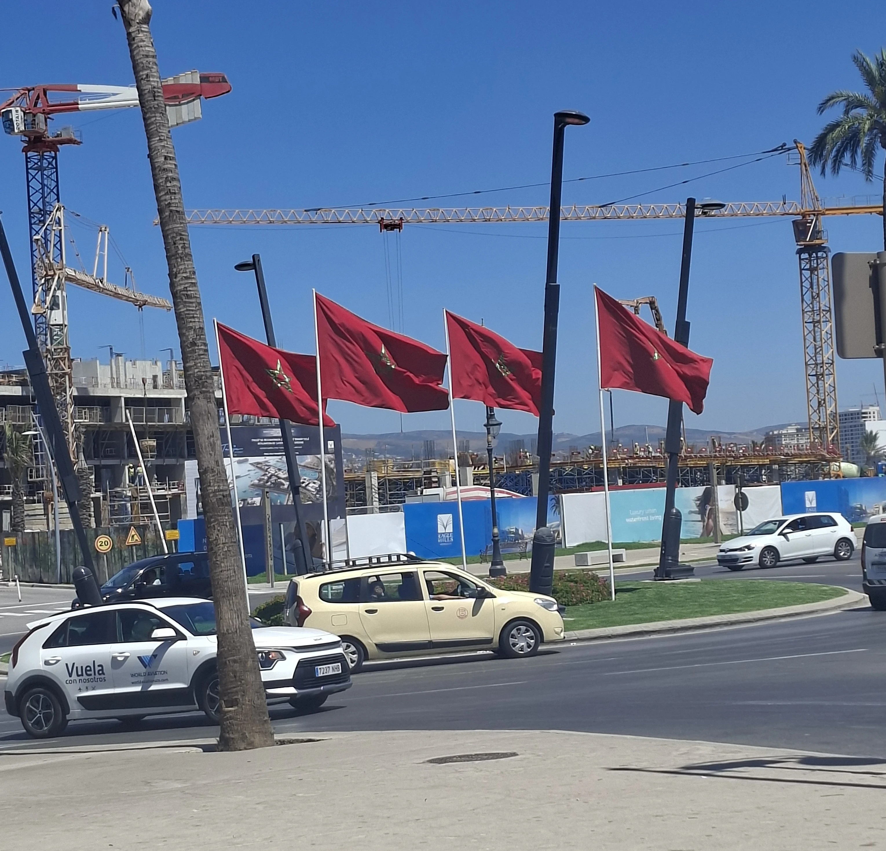 View across the road from Tangier Ville ferry port July 2026