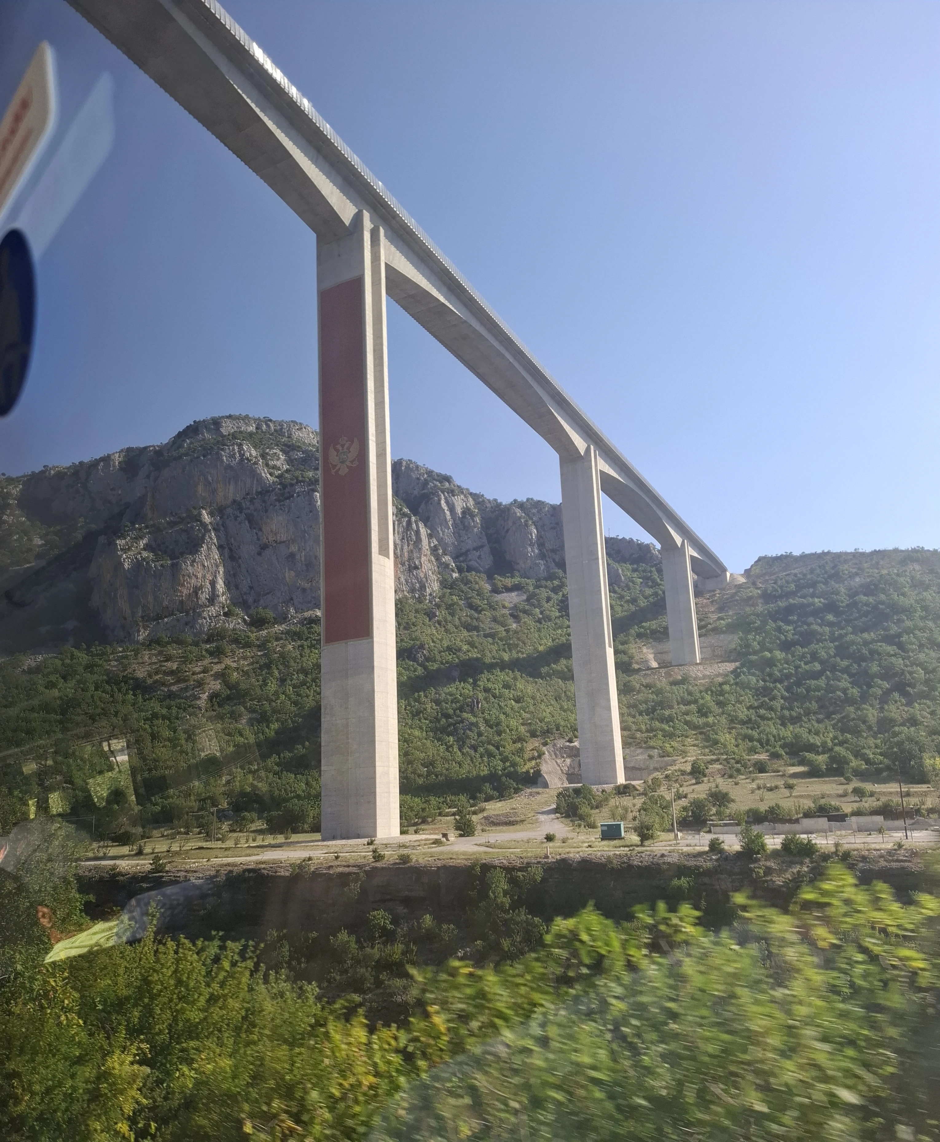 High bridge in Montenegro on mountain trail en route to Skadar lake 