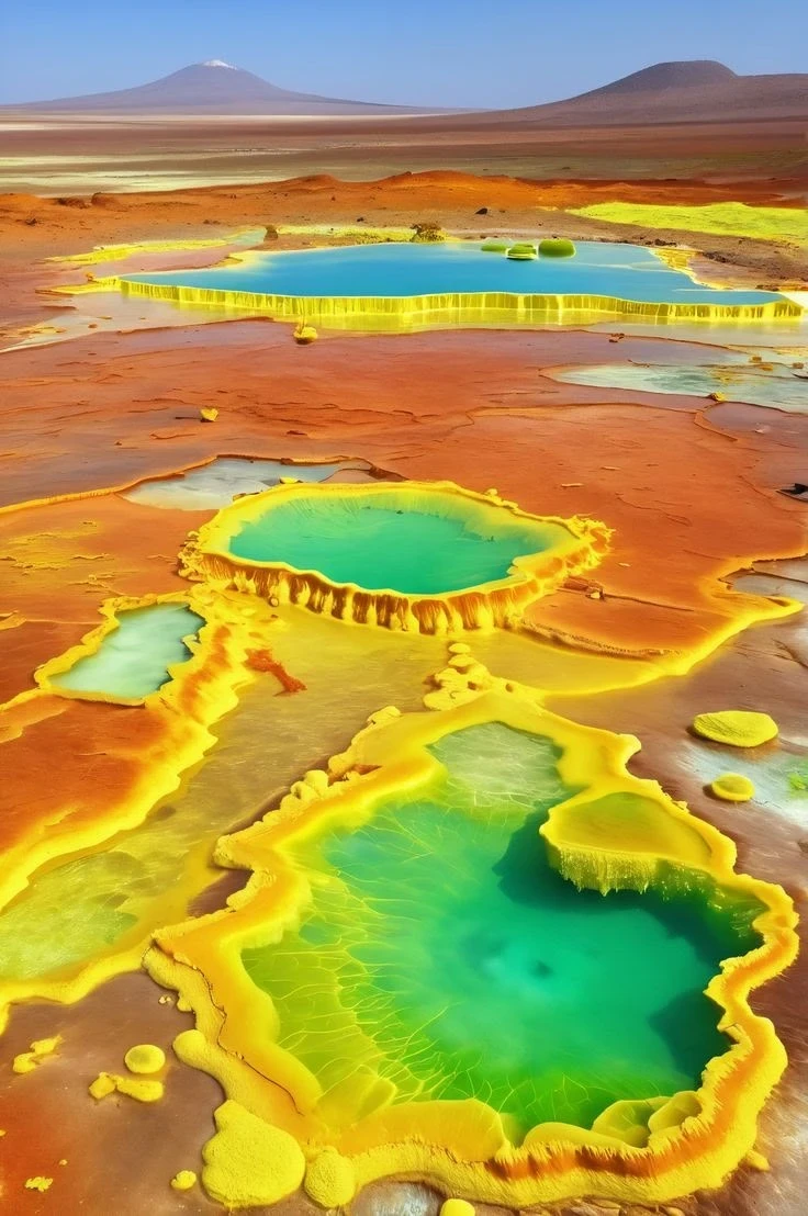 Hamed Ela hot springs near Danakil Ethiopia