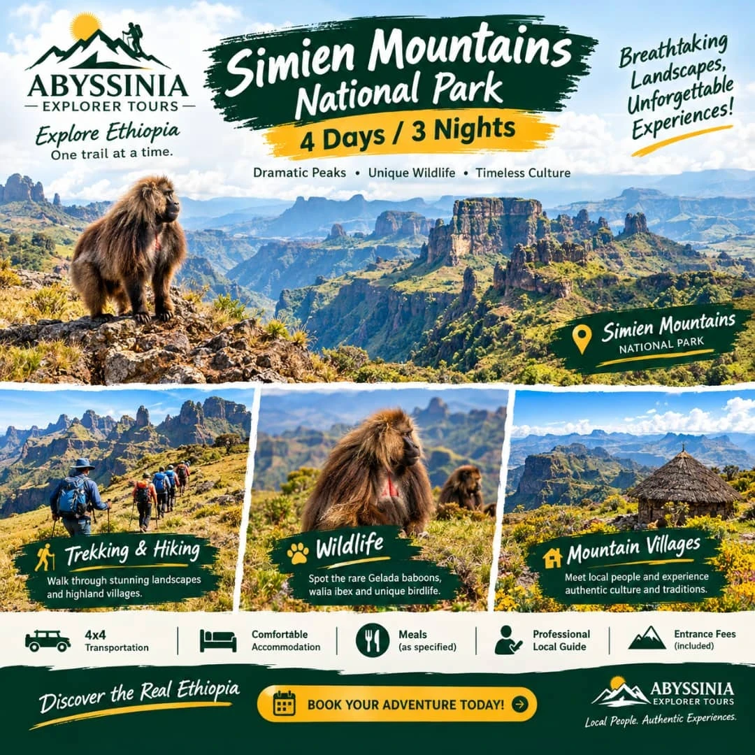 Abysinnia Explorer Tours Simien Mountains 4 Day Tour Promotional Image