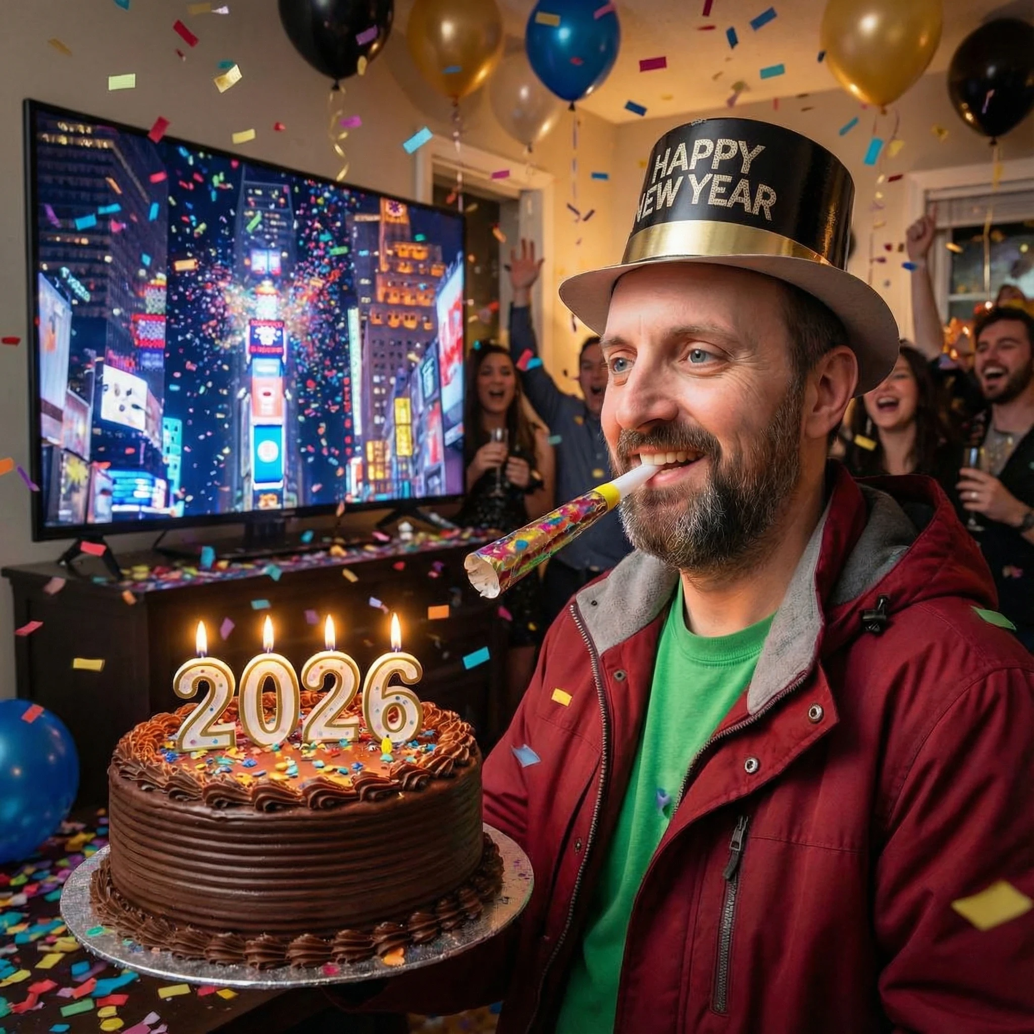 2026 cake in New Years Party