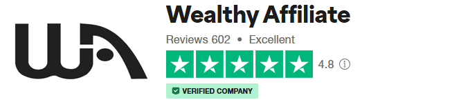 Wealthy Affiliate's Trustpilot Score - 4.8 out of 5