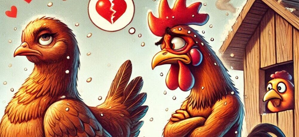 A hen giving the cold shoulder. Understanding Chicken Body Language - What Do Their Actions Mean to a love-sick rooster.