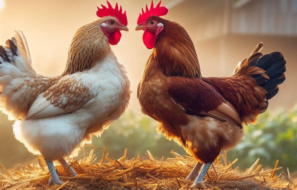 Chicken Standoff to Establish Pecking Order.