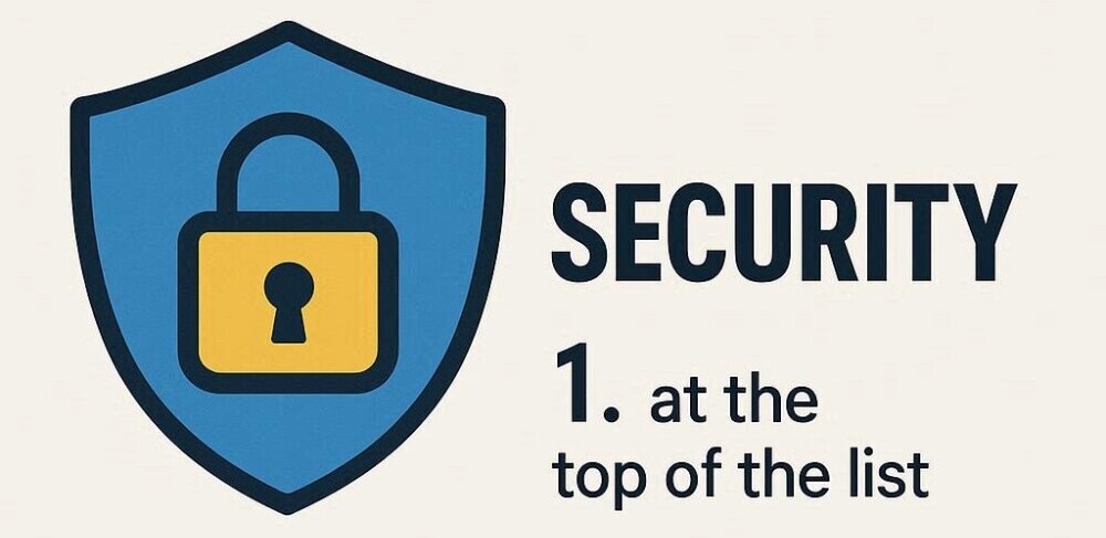 Security is at the top of the list.
