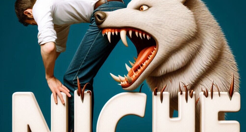 Avoiding Common Mistakes When Choosing A Niche 2 A dog about to bite a guy in the bottom.