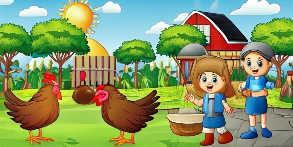 Happy Chickens and Children in a backyard setting - Chickenmethod.com