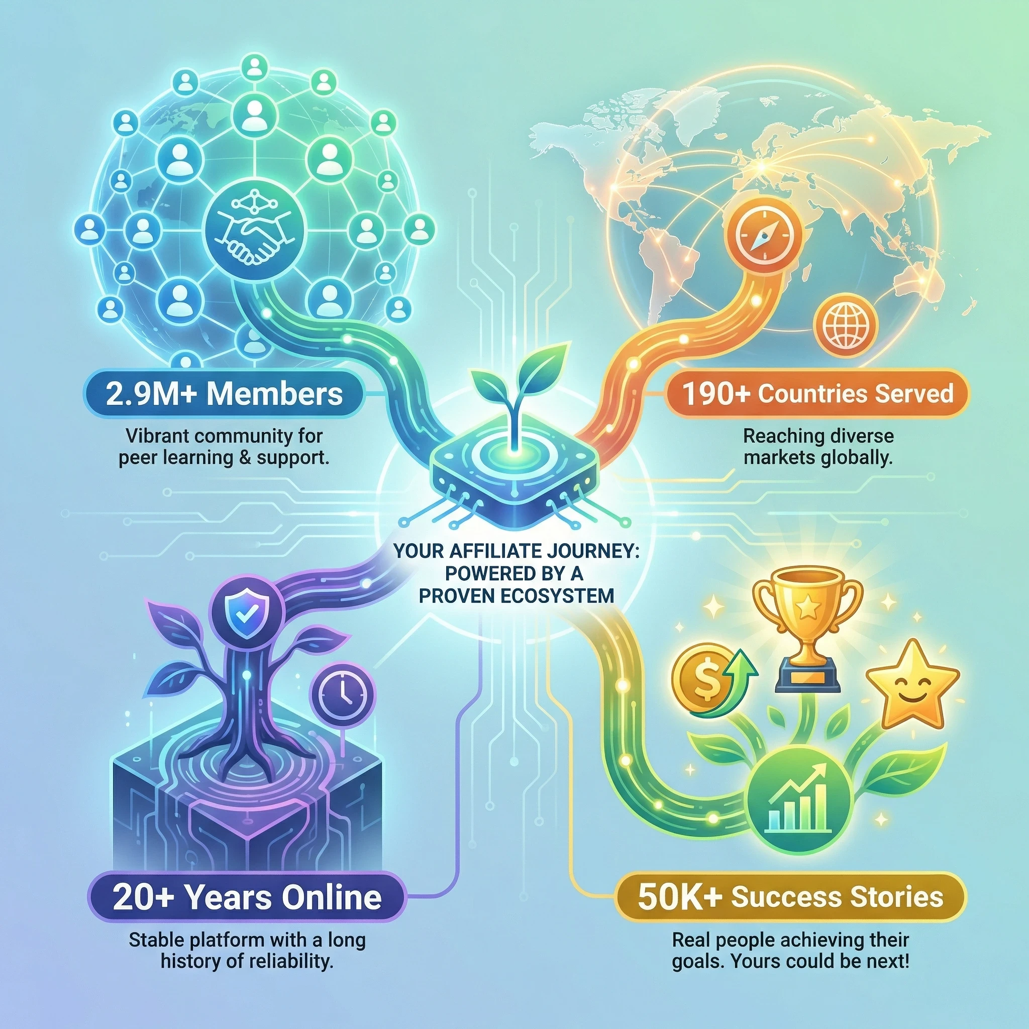 Wealthy Affiliate's success in a graphic