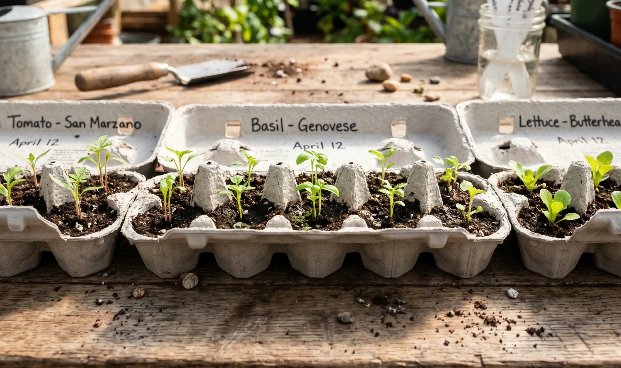 Egg cartons are great for gardeners. You can use the individual cups as biodegradable seed starters.
