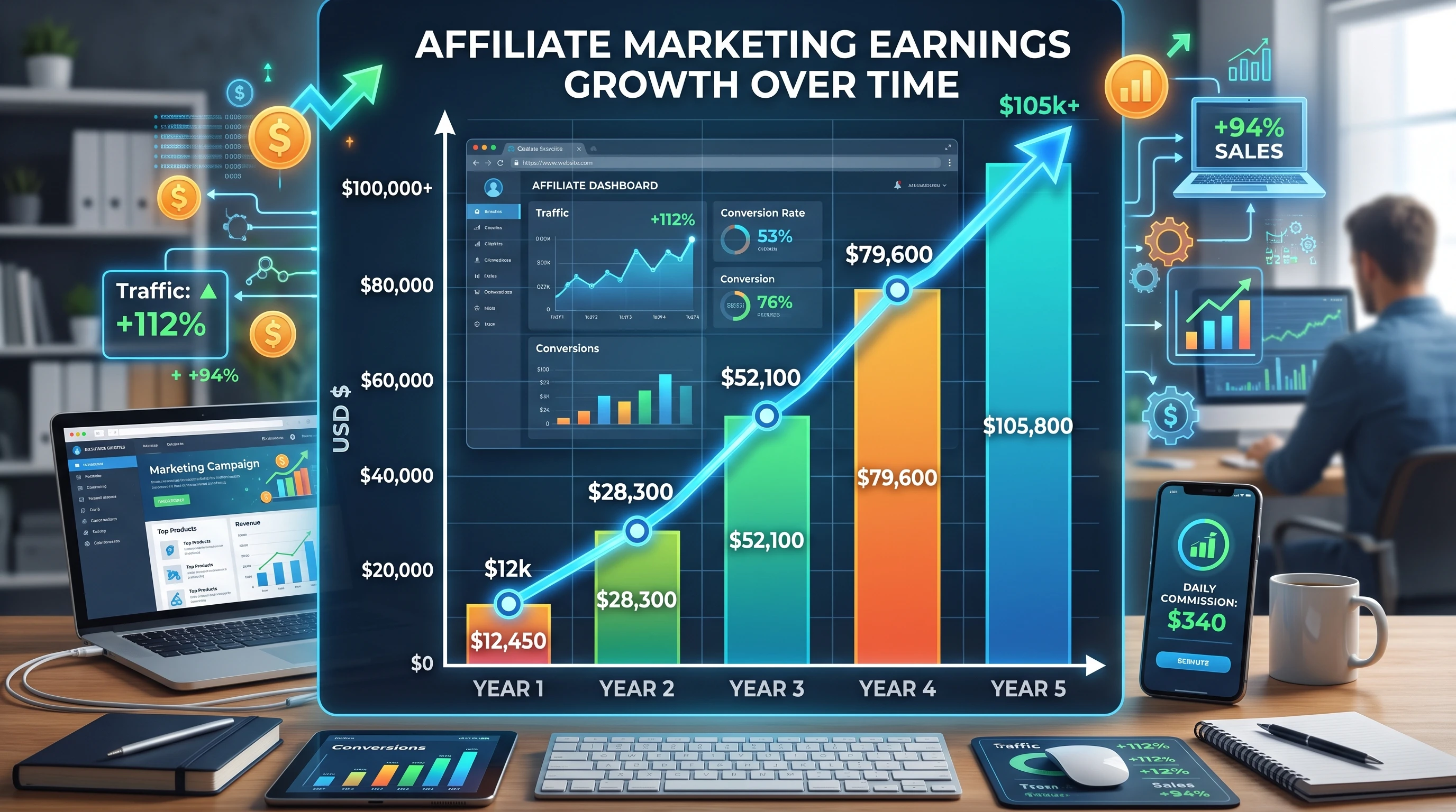 Affiliate Marketing Earnings Chart