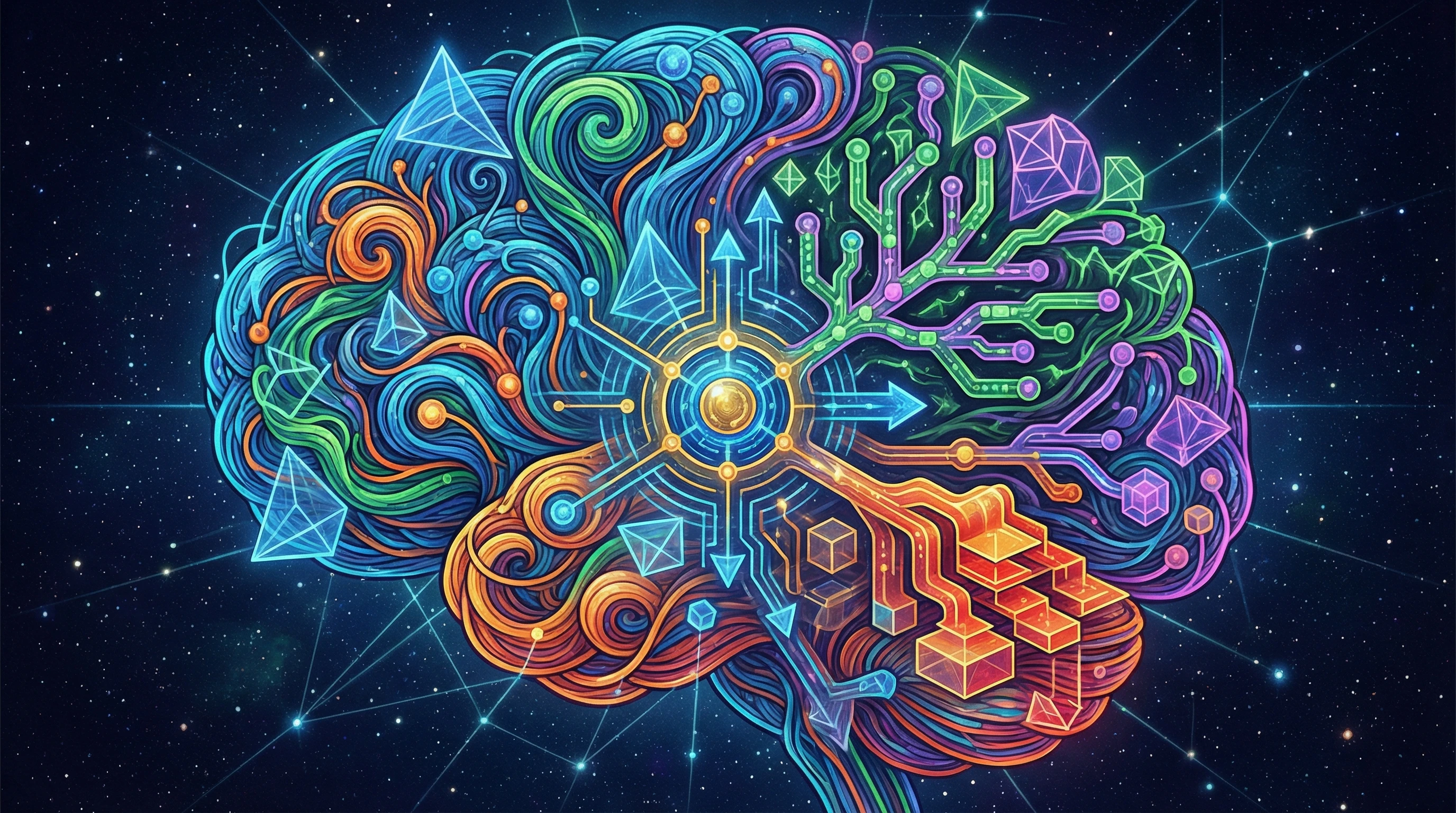 Visualization of brain networks and abstract representations for consciousness