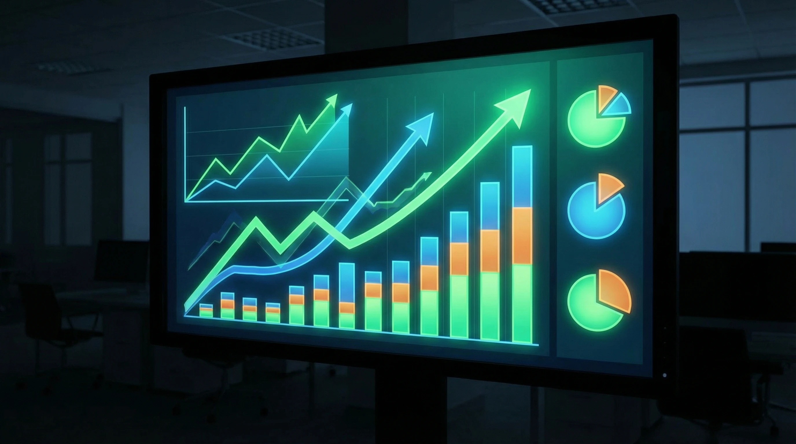 A digital dashboard displaying increasing affiliate marketing earnings, charts, and analytics, without people or text.