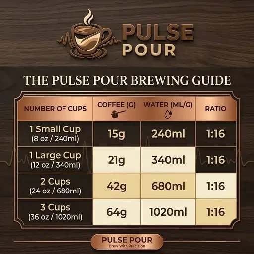Pour Over Coffee Ratio Chart