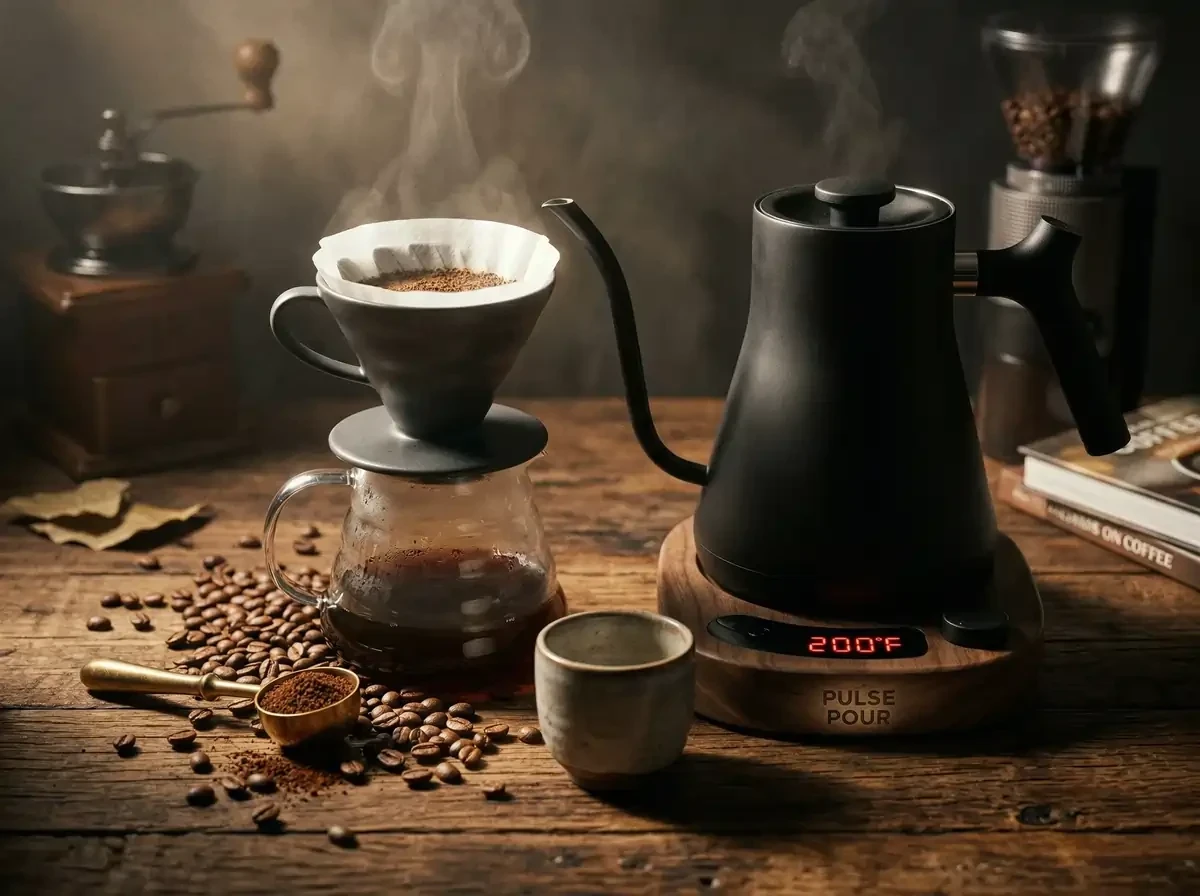 gooseneck kettle set at 200 degrees