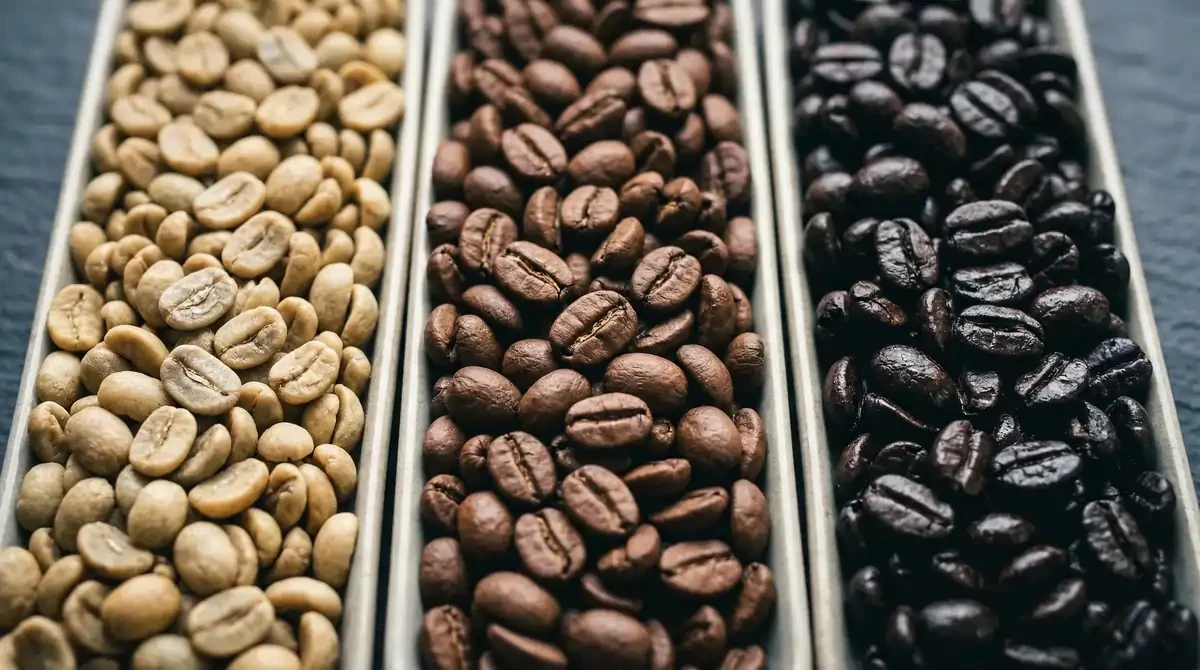 Different coffee bean roasts