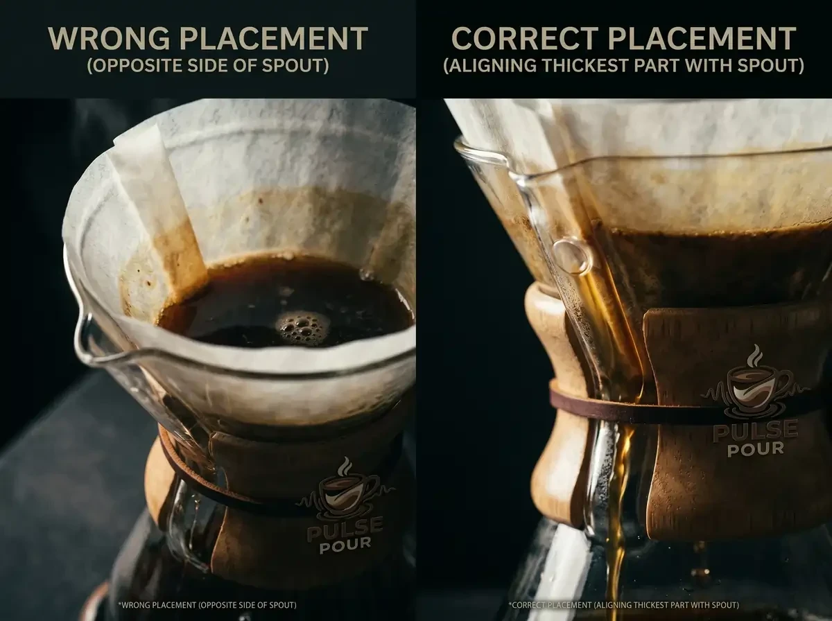 wrong and right chemex filter placement
