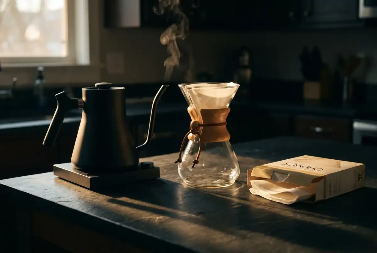 Chemex Brewing Essentials on a Countertop