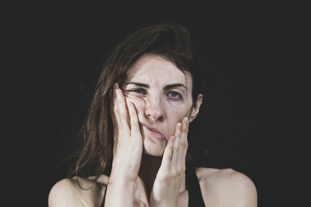 stressed looking woman