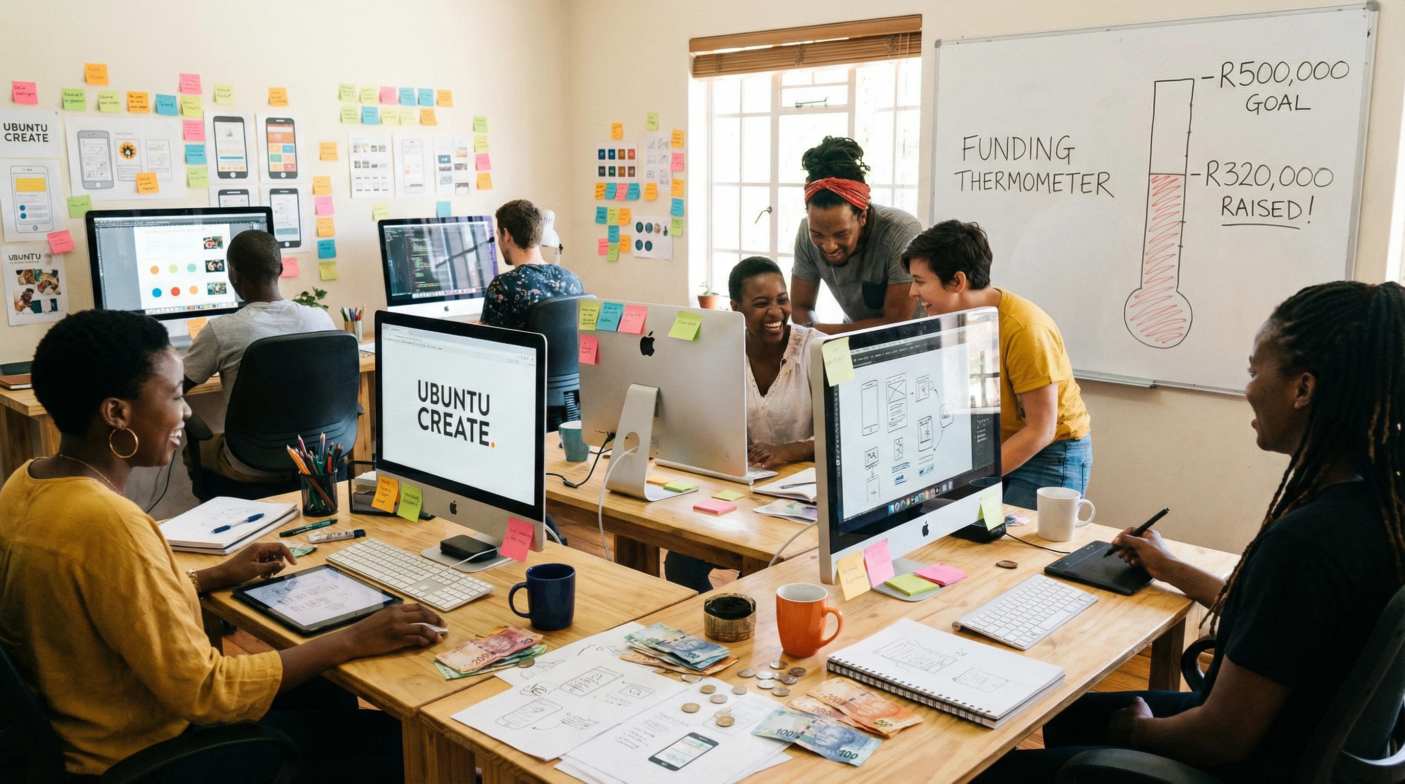 Small business crowdfunding planning workspace in South Africa