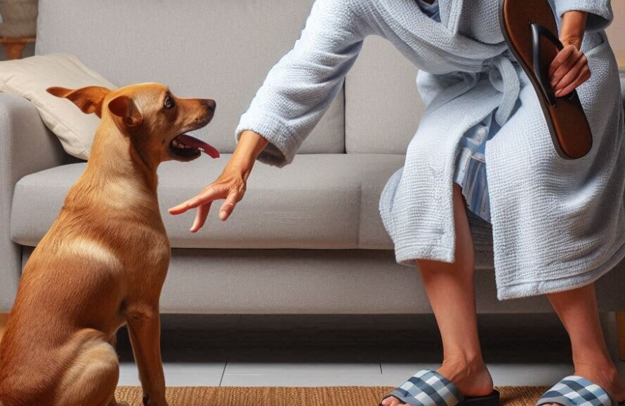 lady with swat of flip flop