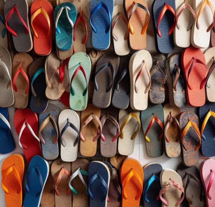 old flip flops on my wall