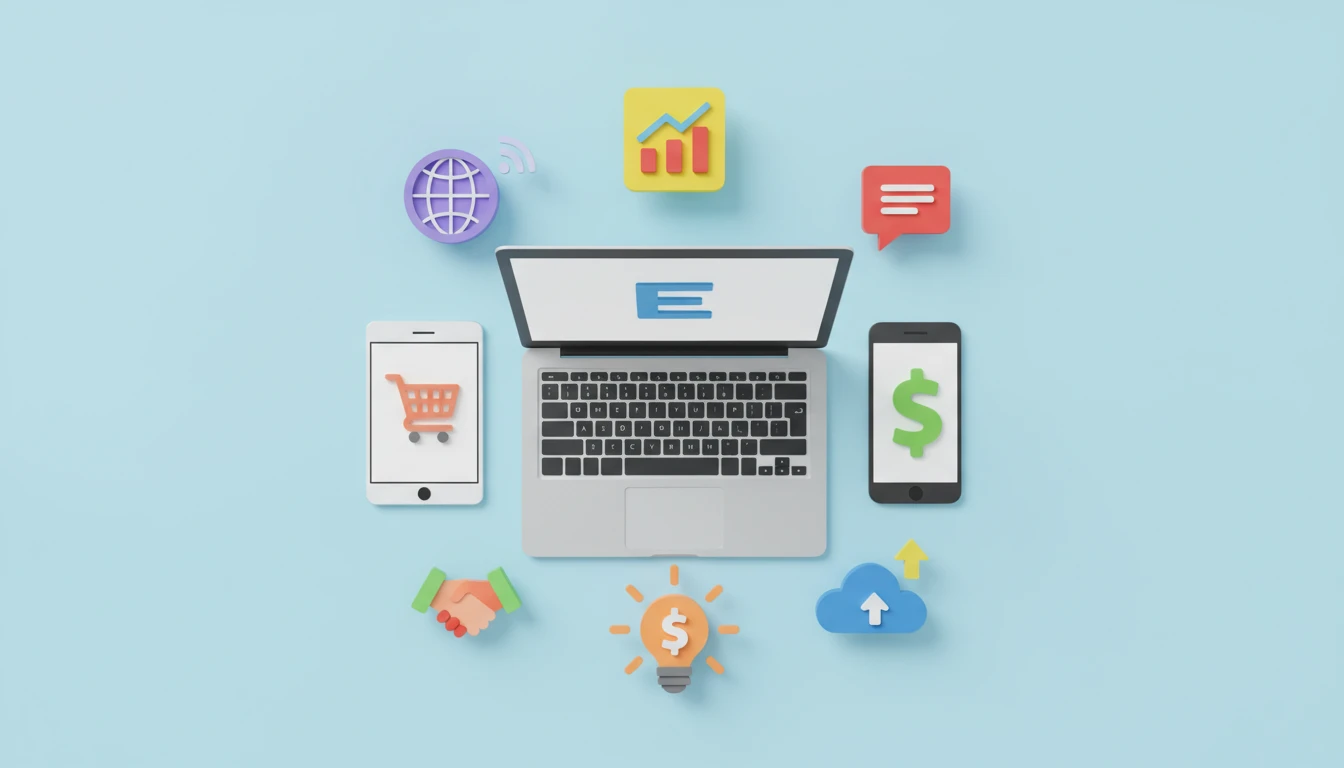 Top 5 Online Business Ideas graphic