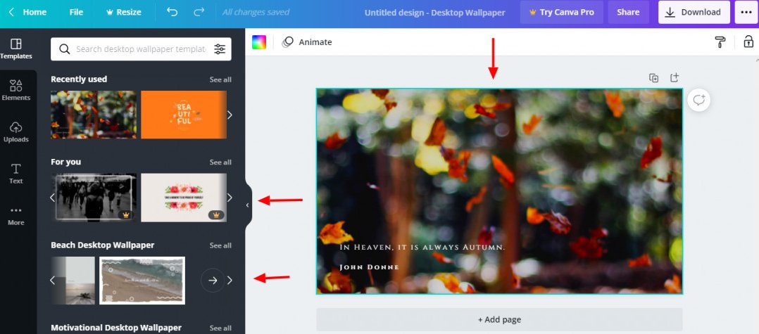 Free account creation and working with Canva Desktop Wallpaper