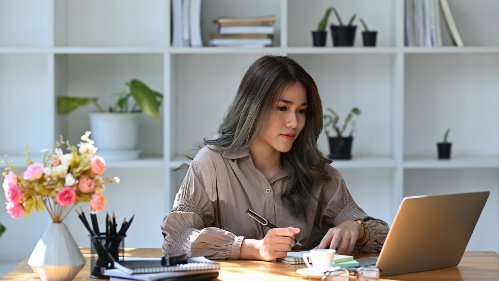 Working at the desk