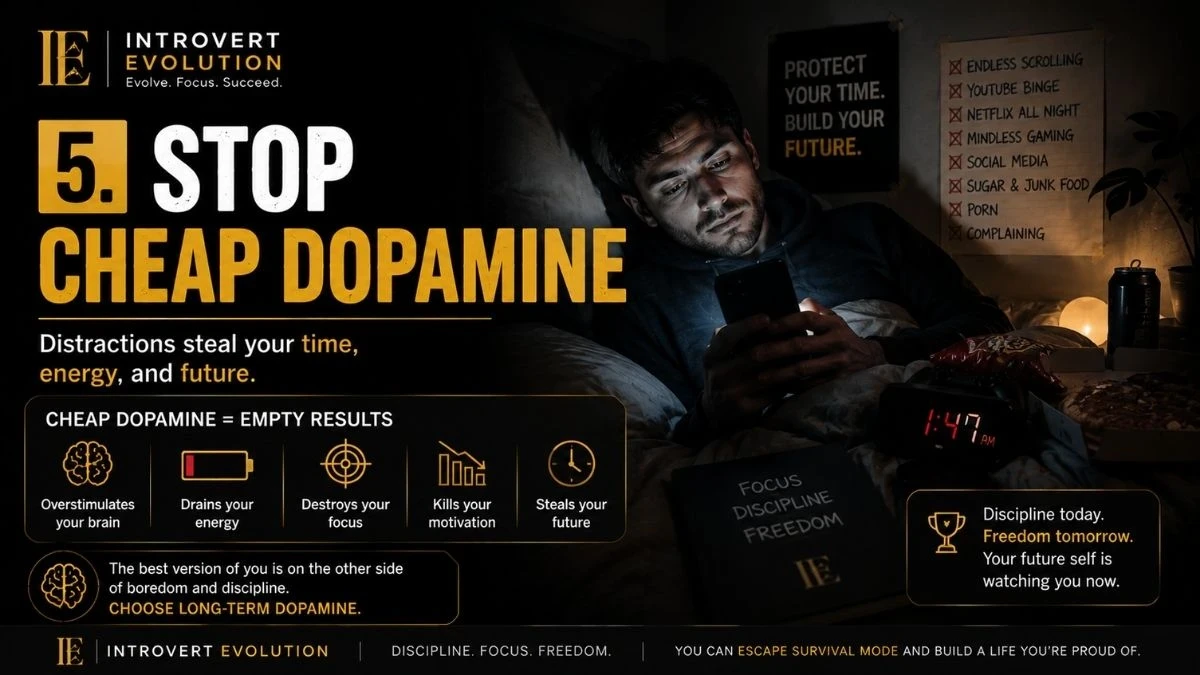 Person addicted to phone distractions and social media while trapped in cheap dopamine habits and overstimulation.