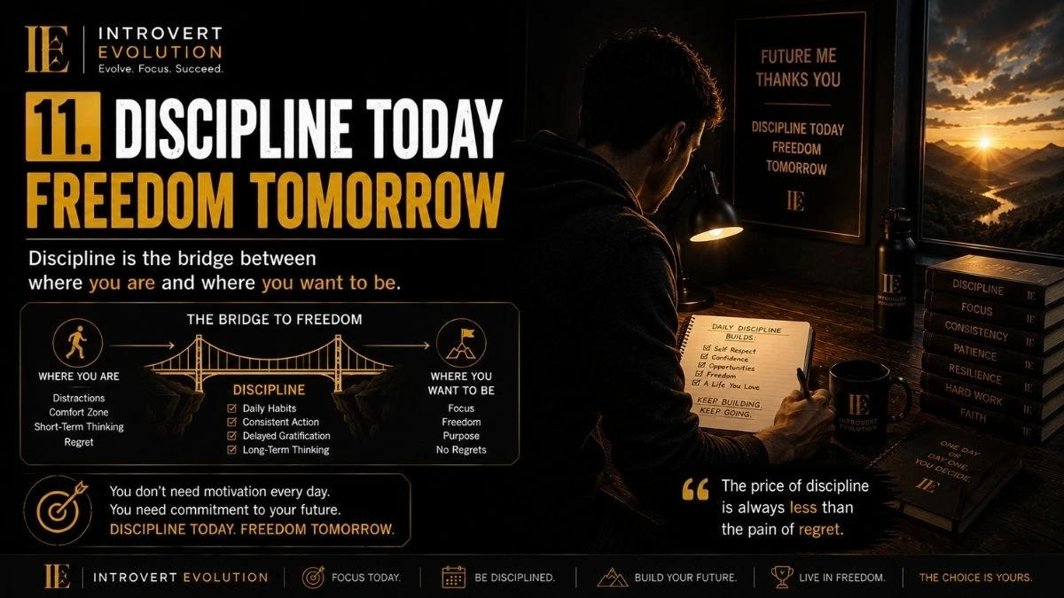 Discipline and consistency building the bridge between current struggles and future freedom and success.