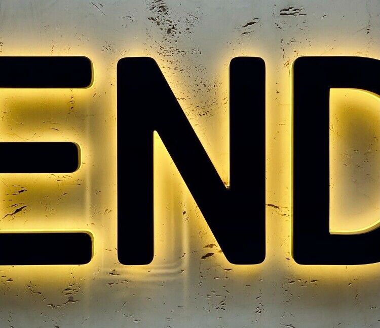 The word end