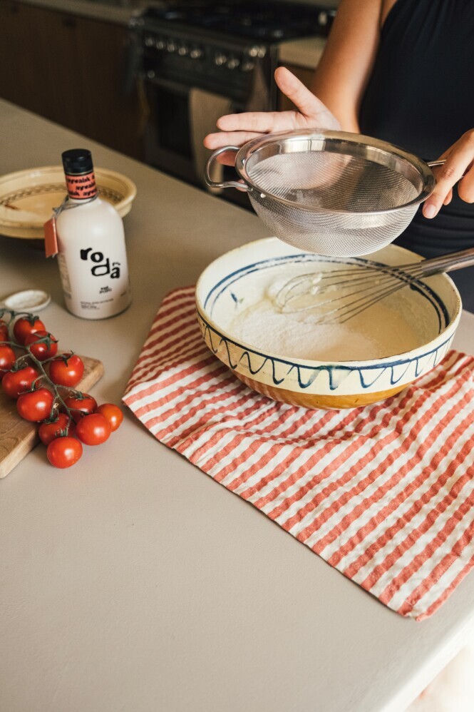 sifting flour