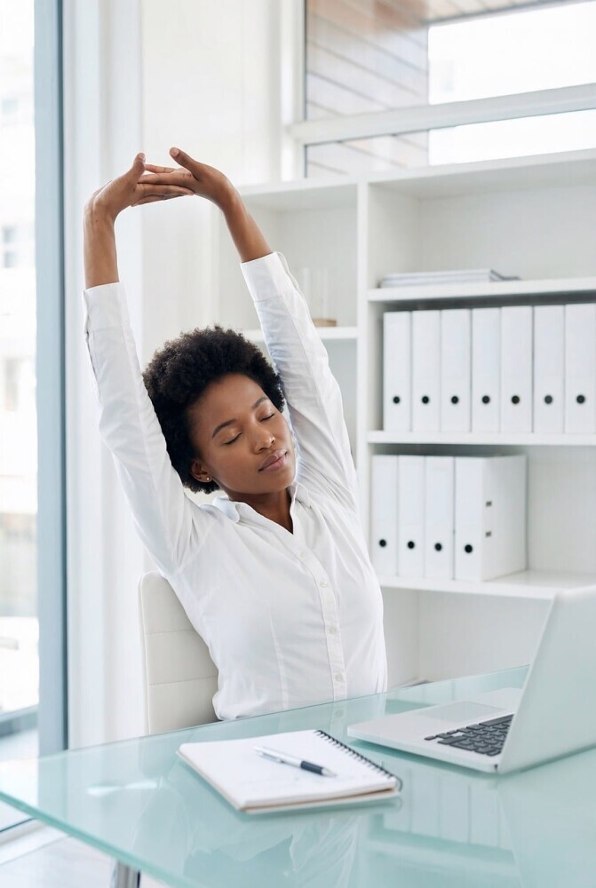 Stretching at desk