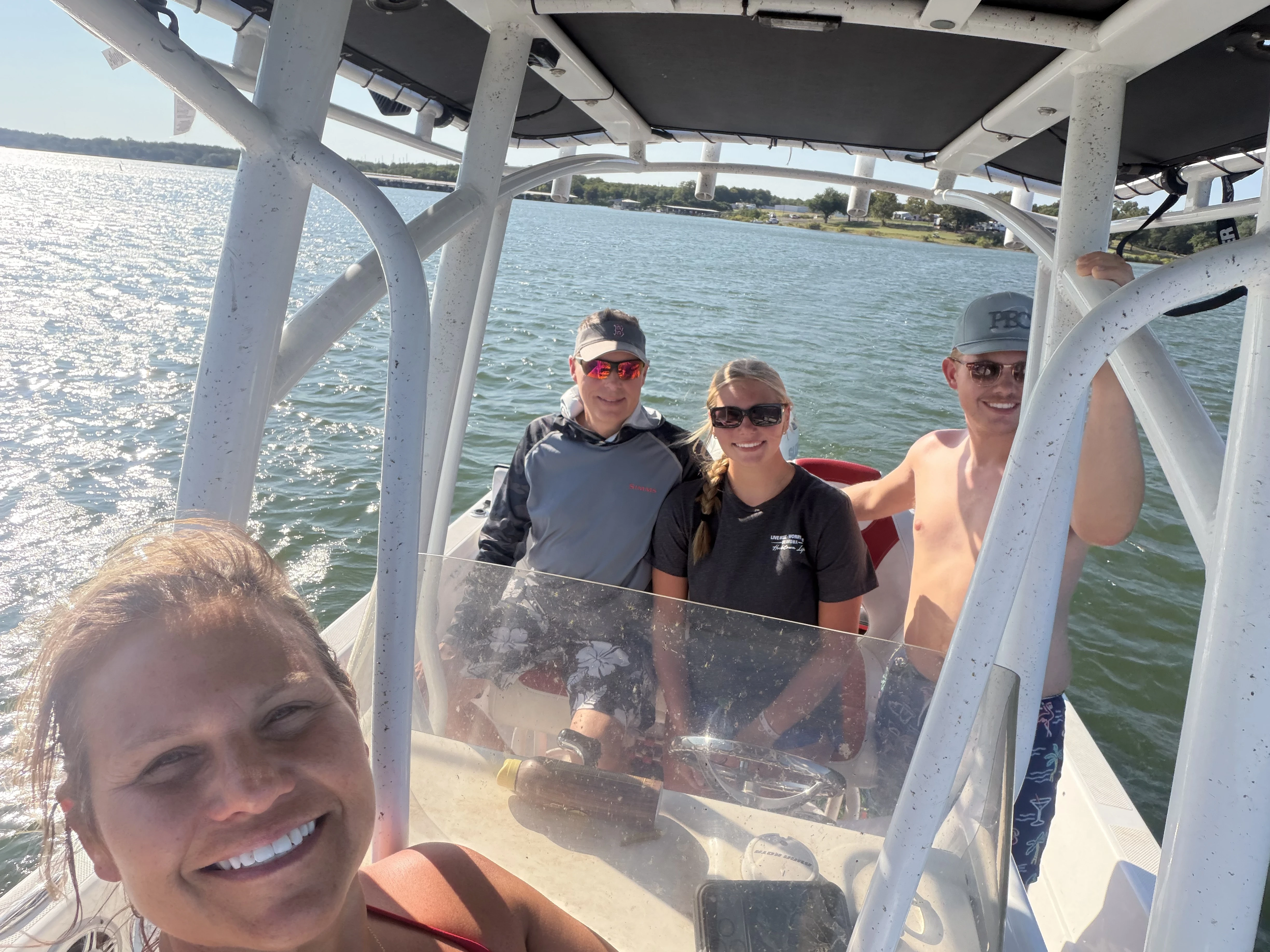 Family on the lake